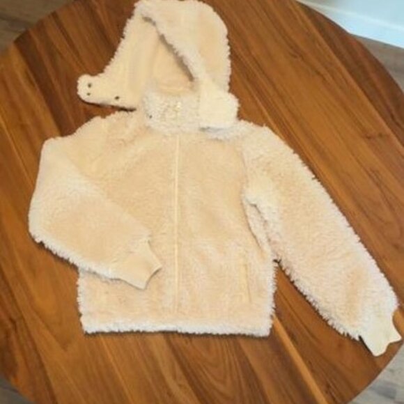 Abercrombie & Fitch Cream Sherpa Coat with Removable Hood - Picture 1 of 8